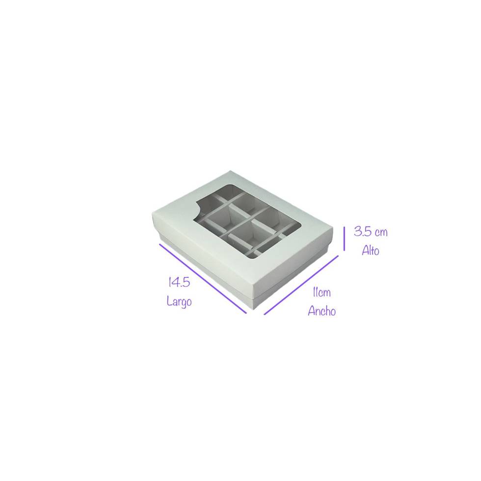 Caja trufa x12 ventana